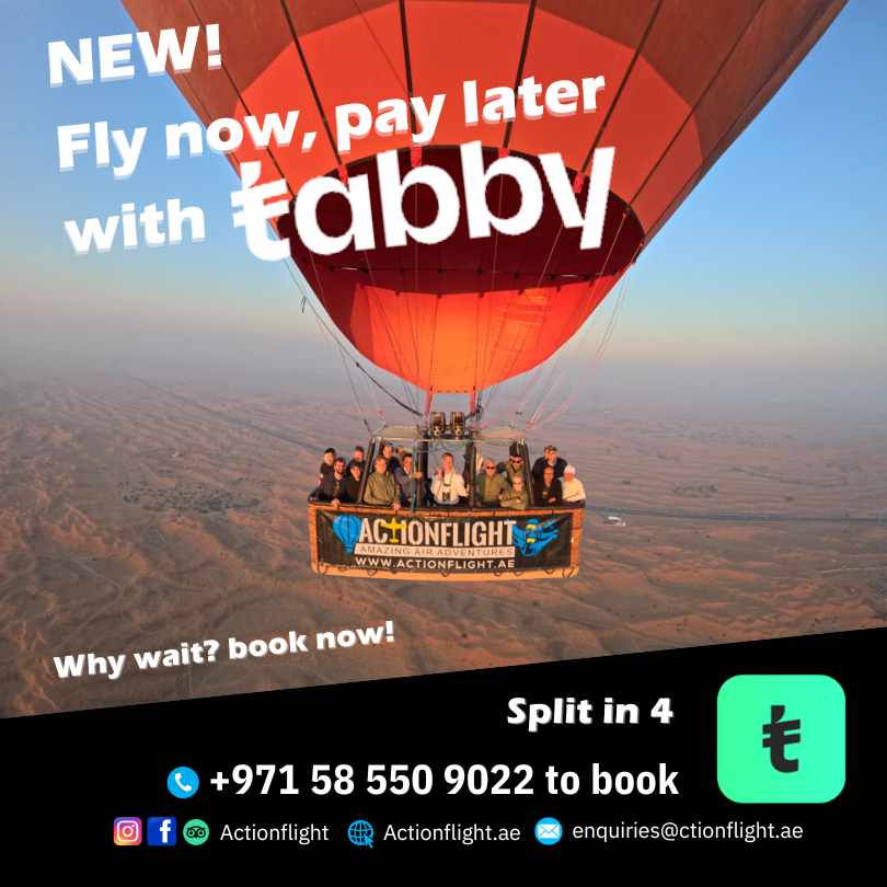Fly now and split the payment in 4 with Tabby Hot Air Balloon flights - UAE - Fly now and split the payment in 4 with Tabby